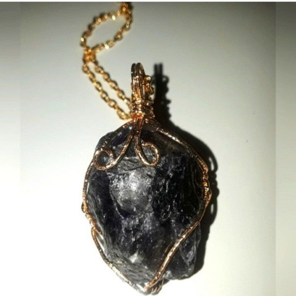 Hand crafted amethyst protective crystal pendant necklace